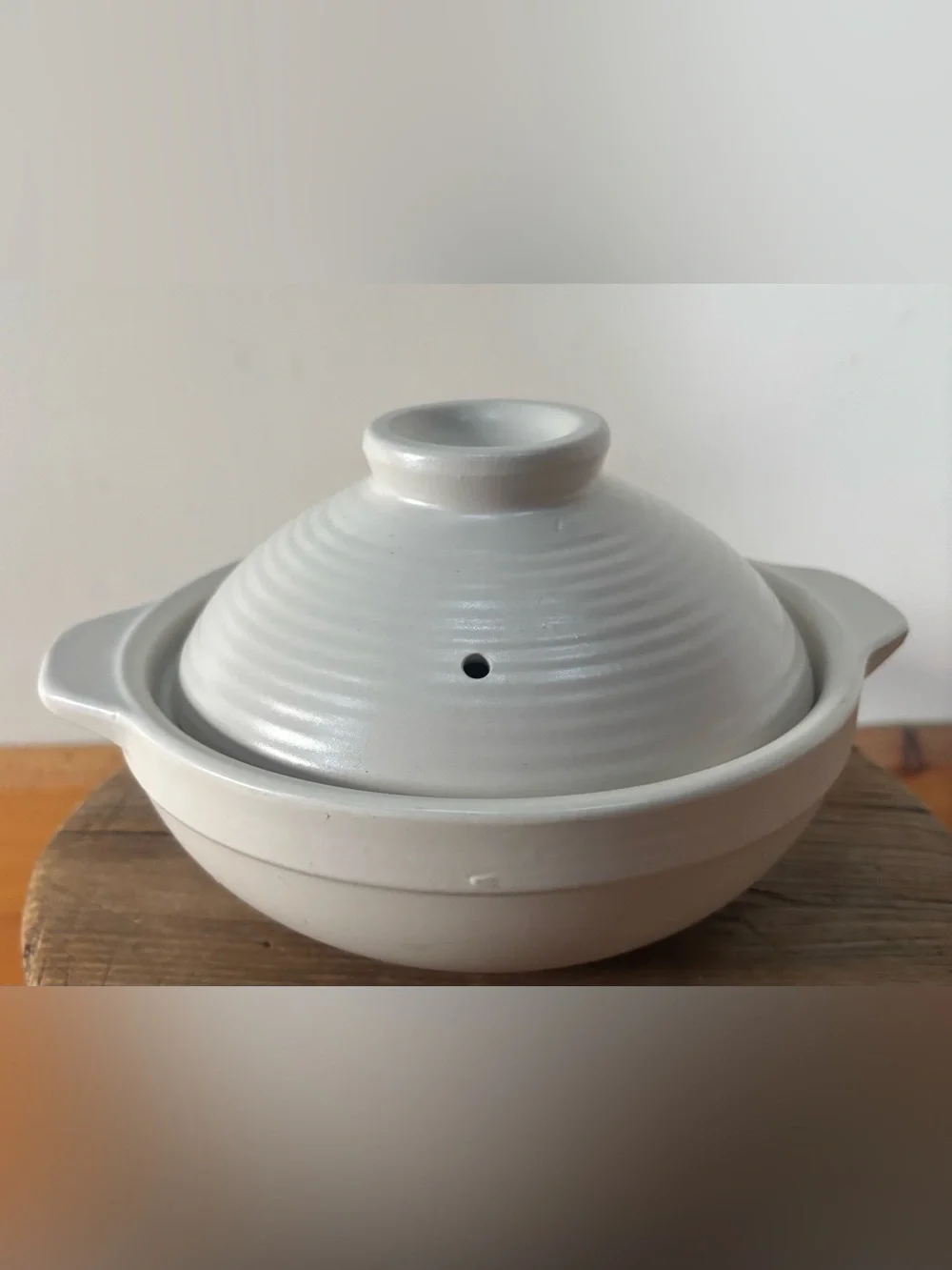 White Ceramic Japanese Donabe Covered Dish